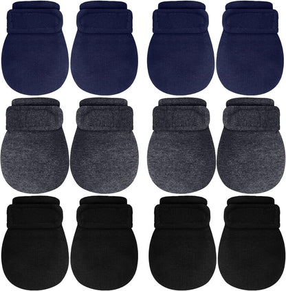 Newcotte Adjustable Baby Mittens No Scratch Newborn Cotton Breathable Gloves Warm Baby Mitts for Boys