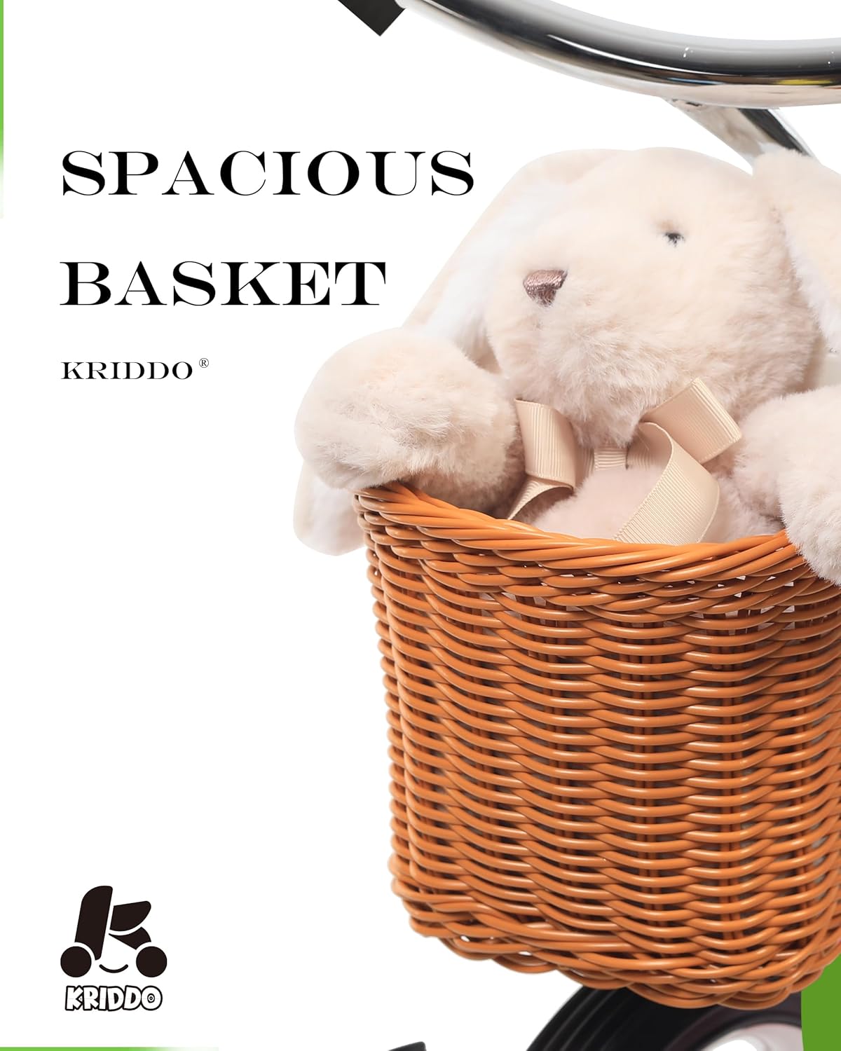 KRIDDO Classic All Metal Toddler Trike, Gift for Boys and Girls Ages 2 to 4 Year Old, Tricycle for 1 to 3 Year Olds, Sturdy Rear Deck, Deluxe Steer and Ergonomics Grip, Indoor and Outdoor, Green