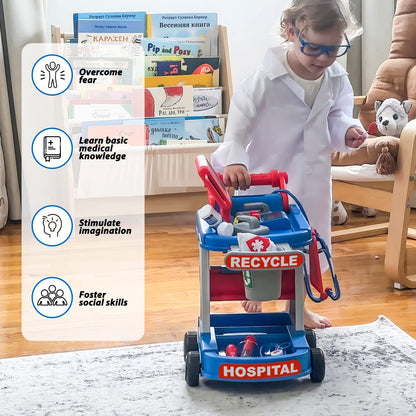 Liberry Toddlers Doctor Kit Toy for Girls Boys Ages 2 3 4 5, Blue