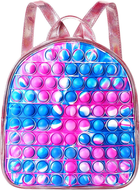 SCIONE Pop Backpack Fidget Toy for Girls, Easter Gifts for Kids School Bookbag, Large Capacity Push Bubble Backpack Fidget Toys Easter Birthday Fidgets Gifts for Girls