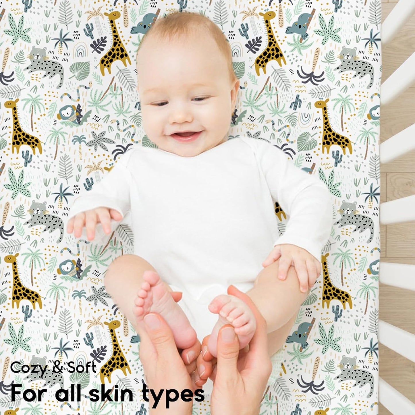 Yoofoss Pack and Play Sheets Fitted, Mini Crib Sheets 2-Pack for Pack N Play Mattress, Stretchy