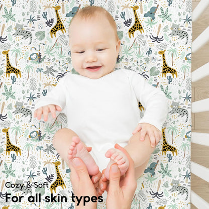 Yoofoss Pack and Play Sheets Fitted, Mini Crib Sheets 2-Pack for Pack N Play Mattress, Stretchy