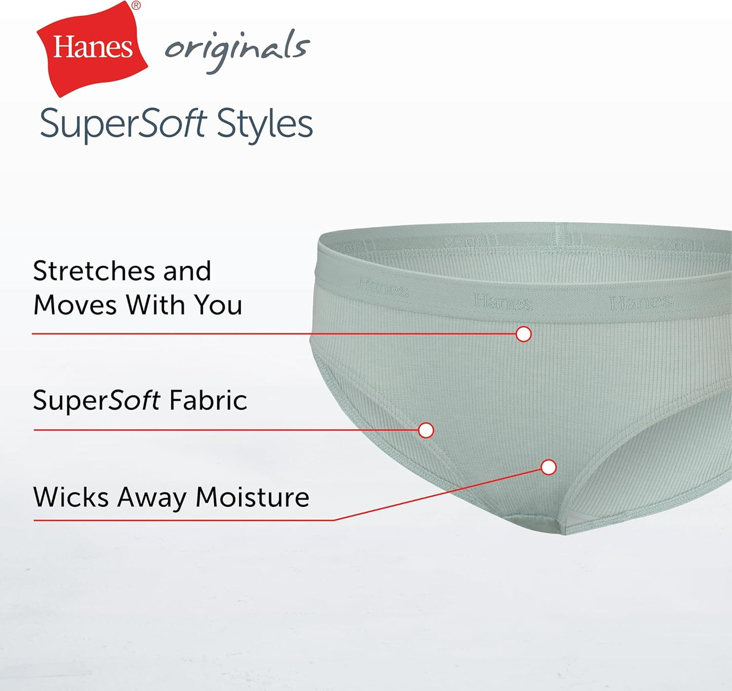 Hanes Ultimate Girls' Supersoft Bikini Briefs & Hipsters