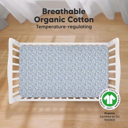 KeaBabies 2-Pack Organic Crib Sheets for Boys, Girls - 52x28 Fitted Crib Mattress Sheet Neutral