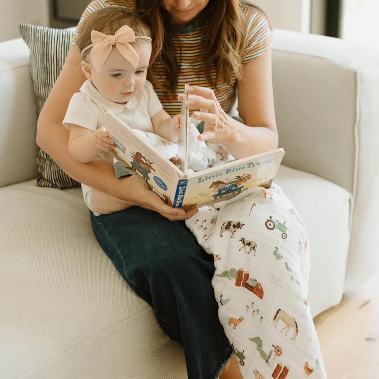 Little Unicorn Newborn Receiving Quilt | Ultra- Soft, Multi-Layered Muslin Fabric | Gift for