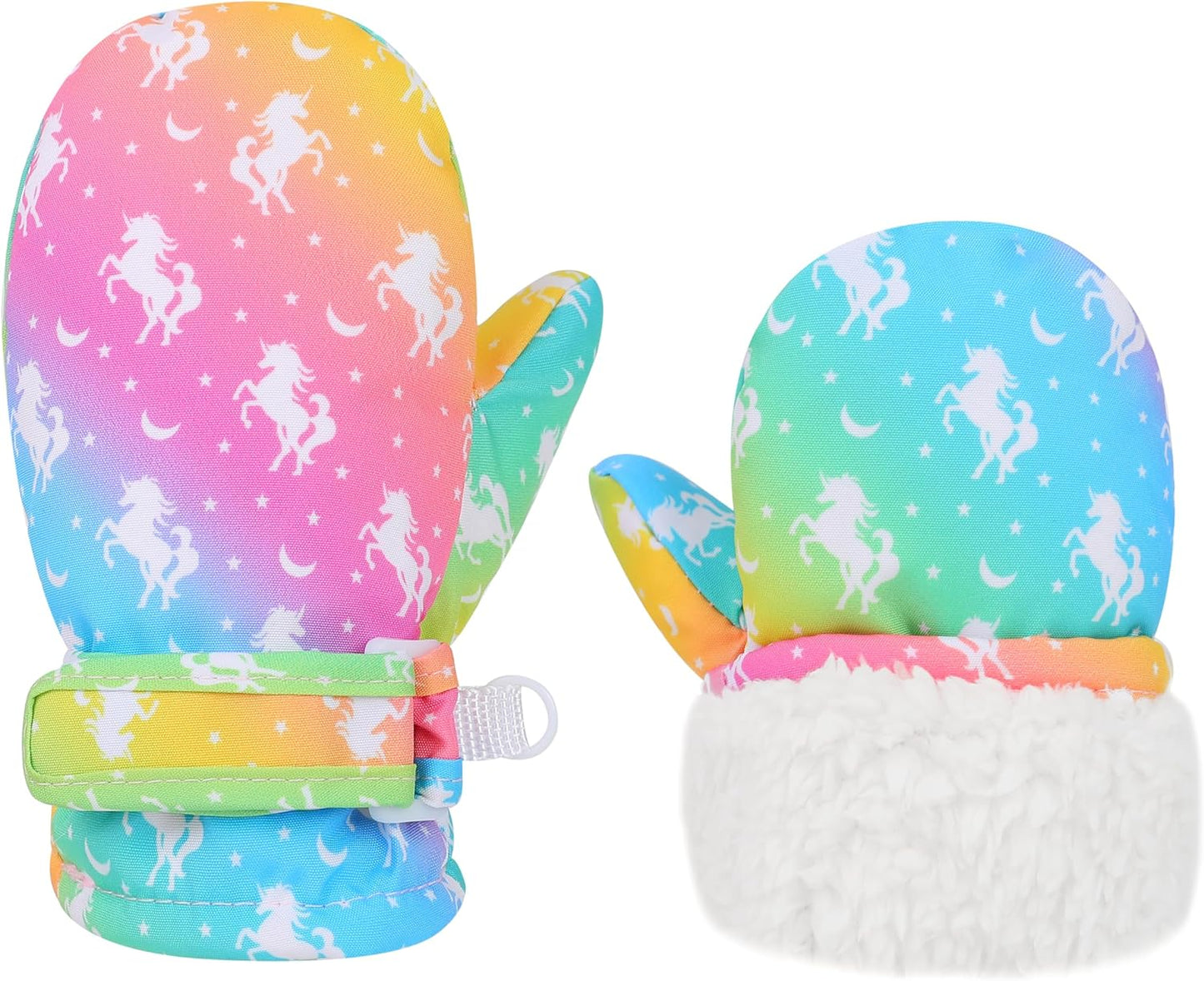 Toddler Gloves Kids Mittens Winter Warm Lined Fleece Gloves Waterproof Snow Baby Mitten for Boys Girls