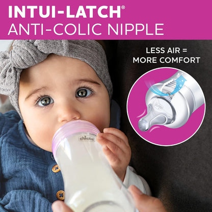 Chicco Duo 9oz. Hybrid Baby Bottle with Invinci-Glass Inside and Plastic Outside | Dishwasher
