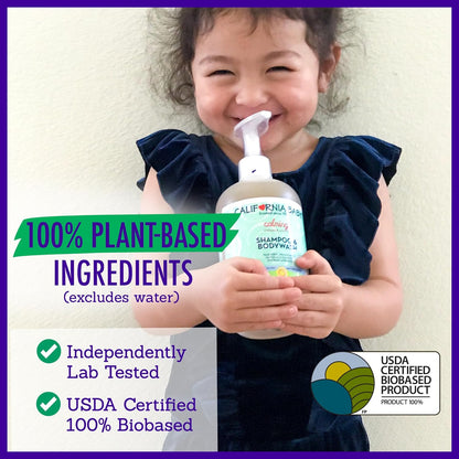 California Baby Calming Baby Shampoo + Baby Wash | 100% Plant-Based | Lavender Body Wash For