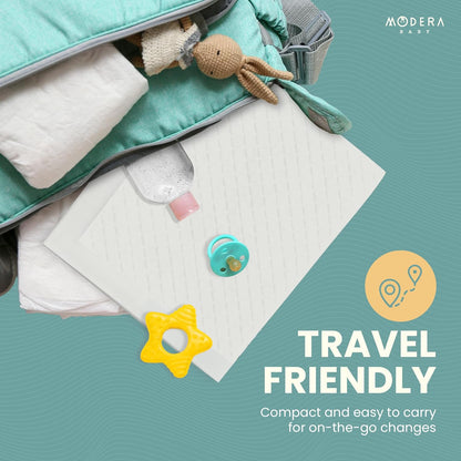 Organic Cotton Disposable Changing Pad Liners | Large 18x24 Hypoallergenic Ultra Absorbent &
