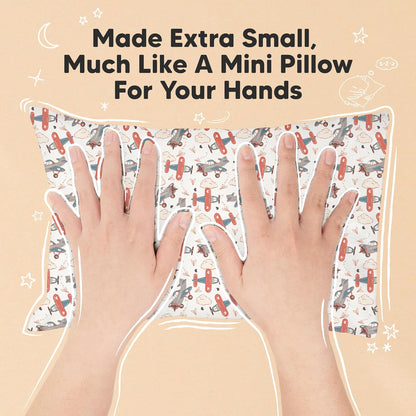 Mini Toddler Pillow with Pillowcase - 9x13 My Little Dreamy Travel Kids Pillow for Sleeping, Toddler Bed, Small, Tiny, Organic Cotton Pillowcase, Soft & Breathable, Kids 2-4 Years Old (Aircraft)
