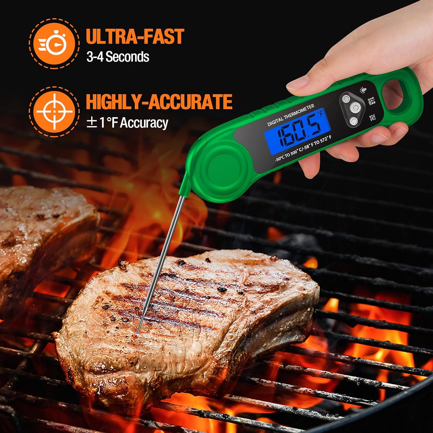 Digital Meat Thermometer for Grilling, Candy Thermometer Instant Read Food Thermometer Waterproof