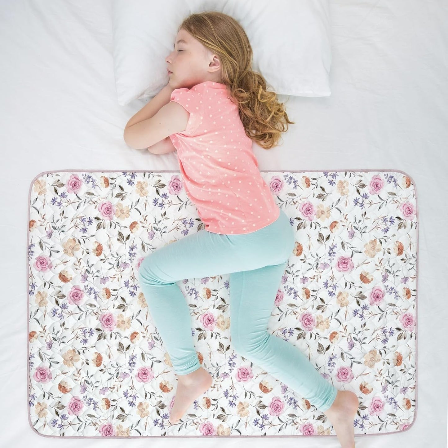 Organic Incontinence Pads for Kids & Toddlers - 5 Layer Waterproof Protectors for Overnight Bed