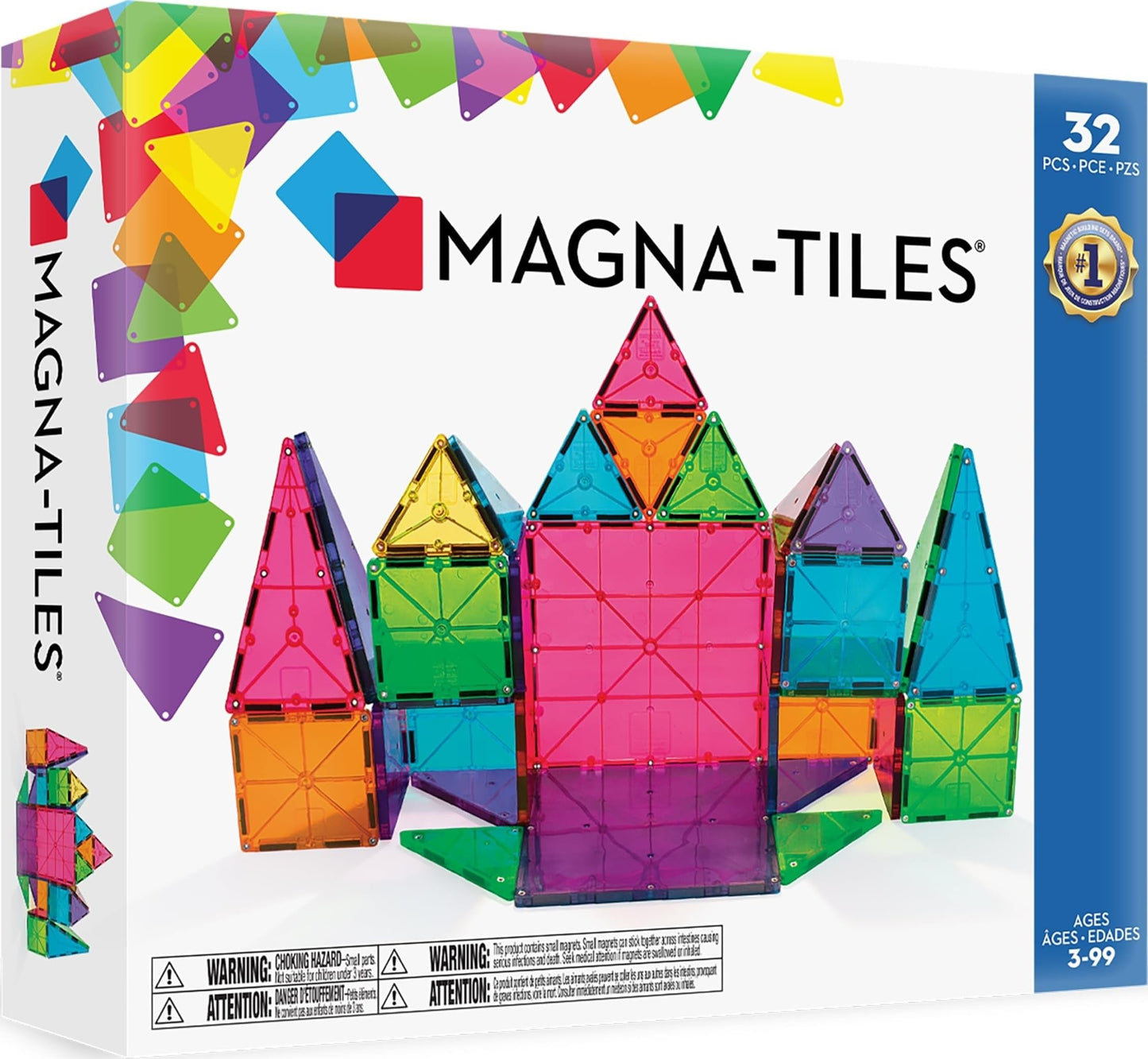 MAGNA-TILES Classic 32-Piece Magnetic Construction Set, The Original Magnetic Building Brand