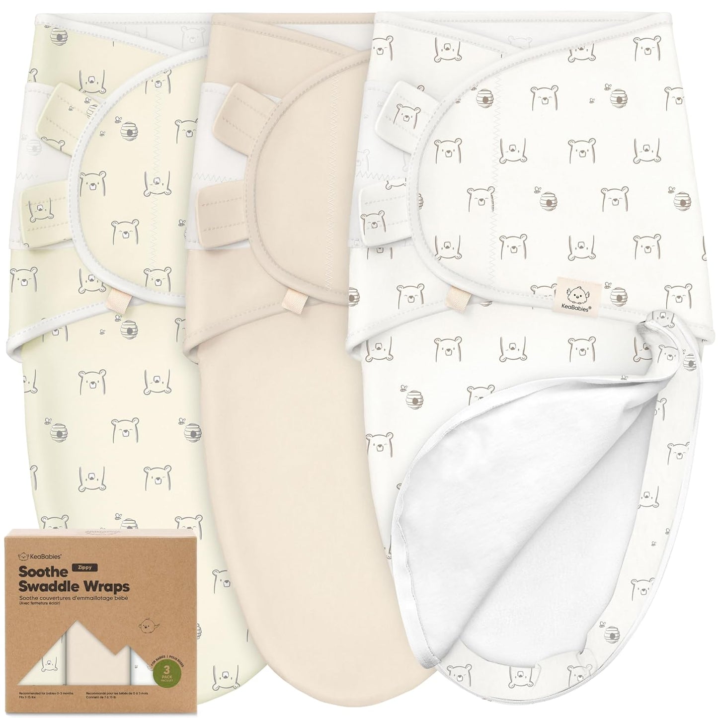 Baby Swaddle Sleep Sacks with Zipper - 3-Pack Swaddles for Newborns 0-3 Months, Infant, Baby Girls