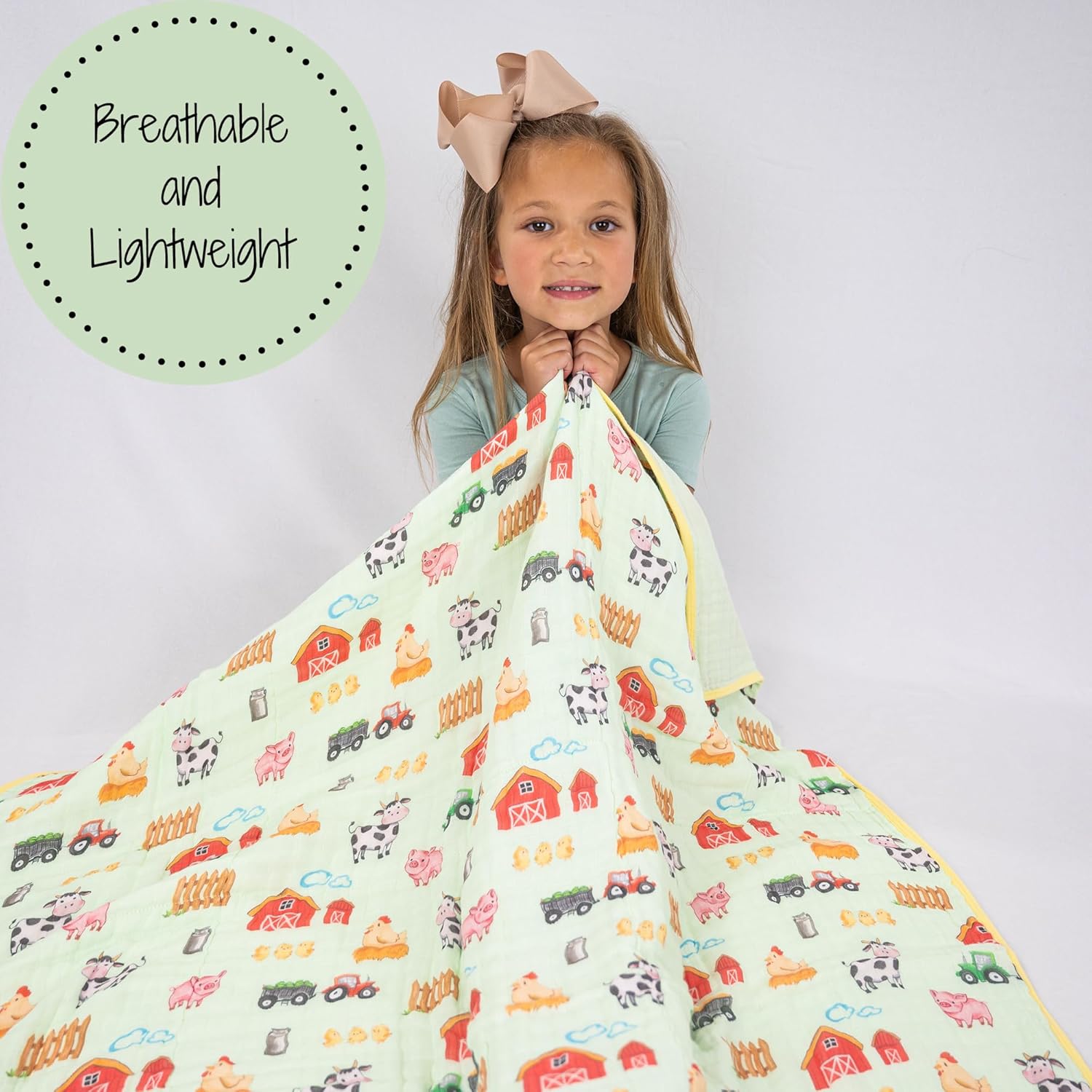 LollyBanks Muslin Baby Blanket 100% Organic Cotton, Muslin Quilt Lightweight, 6 Layers Soft Blanket
