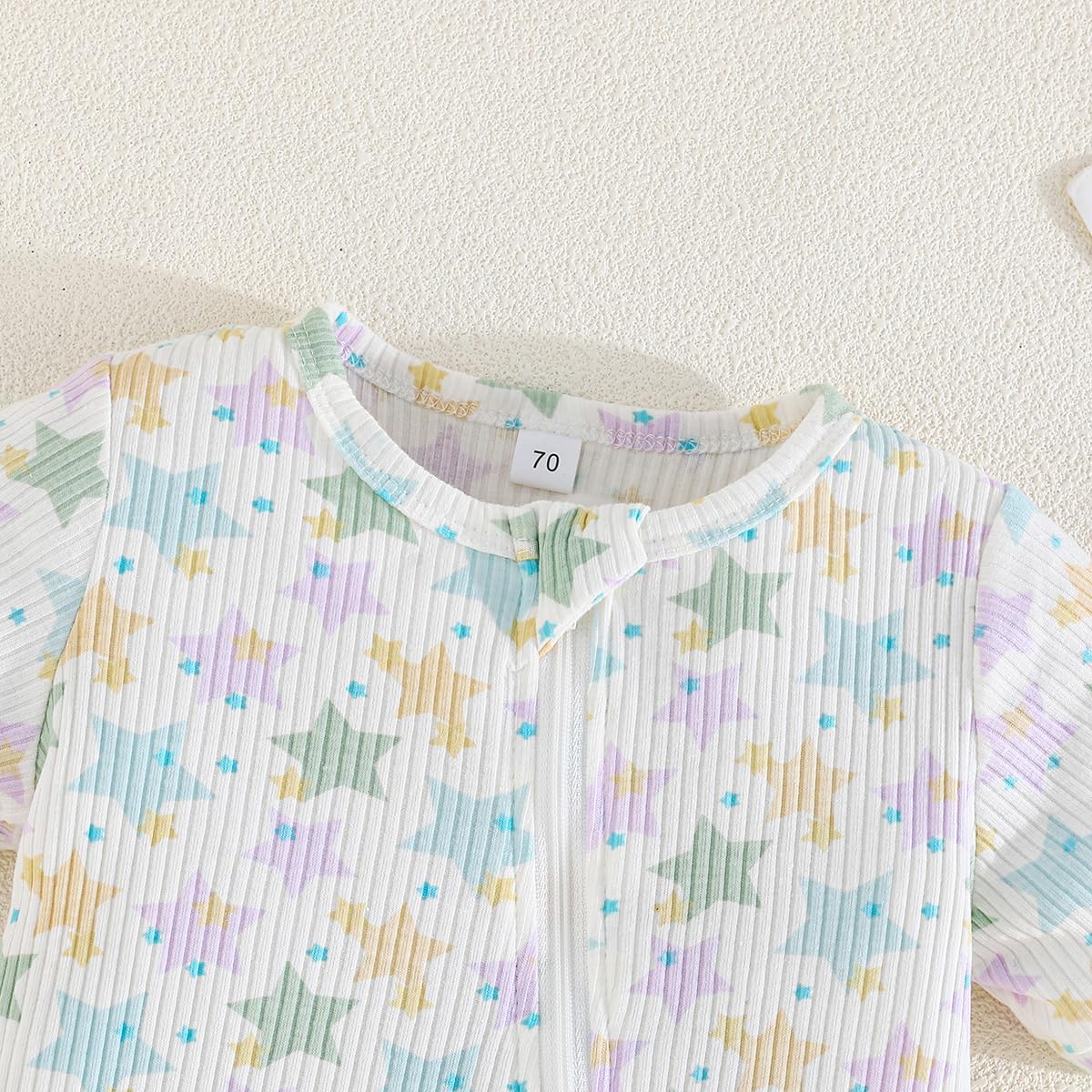 Bafeicao Unisex Baby Boy Girl 2 Pack Rompers Short Sleeve 2 Way Zipper One Piece Jumpsuits Clothes Sets