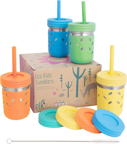 Elk and Friends 10oz Stainless Steel Kids + Toddler Drinking Cups | The Original Mason Jars with