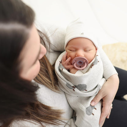 Luxury Cotton Knit Swaddle Baby Blanket - Soft Cozy Lightweight Unisex Receiving Swaddler Crib