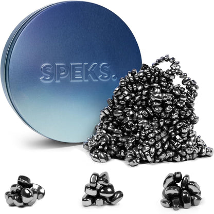 Speks Crags Ferrite Putty | Over 1,000 Smooth Ferrite Stones in a Metal Tin | Fun Quiet Fidget Toys for Adults and ADHD Desk Toys for Office | Blue Gradient, Large