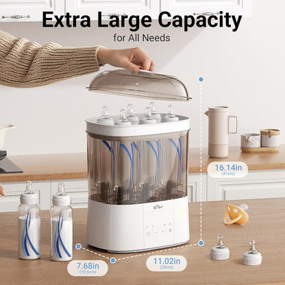 Bear Bottle Sterilizer and Dryer, 2 Layers Large Electric Steam Baby Bottle Sterilizer, Fast Bottle