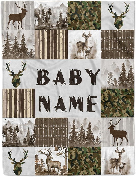 Custom Baby Shower Blanket with Name Personalized Baby Boy Gifts for Birthday Christmas Customized Name Blanket for Newborn New Baby