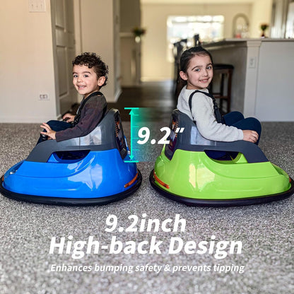 12V Kids Bumper Car, Electric Baby Bumper Car for Toddlers with Remote Control, 3 Speeds - Green