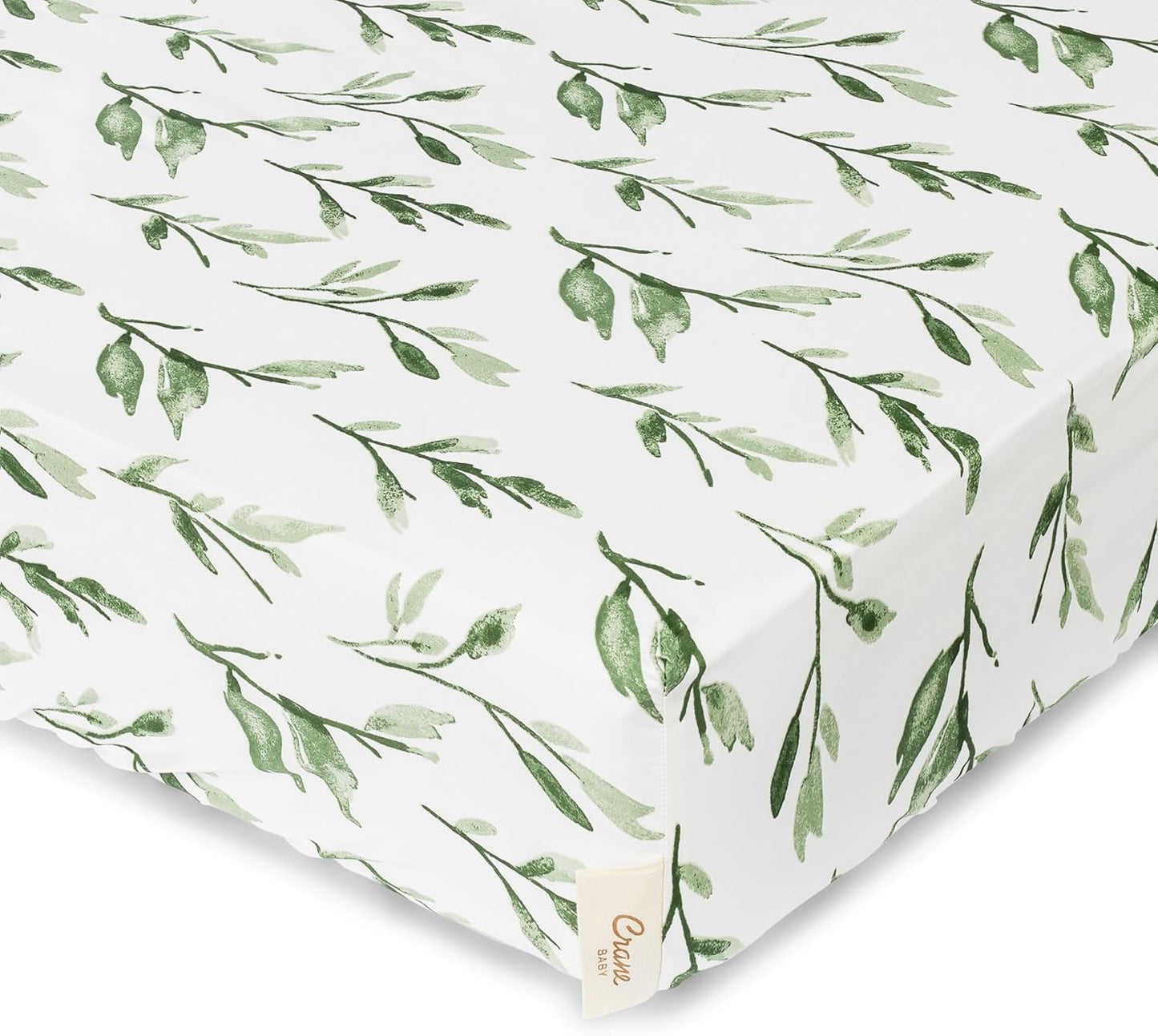 Crane Baby 100% Cotton Sateen Crib Sheet, Fitted for Cribs and Toddler Beds, Baby Crib Sheets, Baby