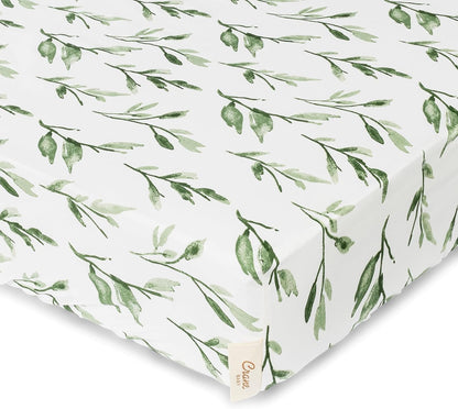 Crane Baby 100% Cotton Sateen Crib Sheet, Fitted for Cribs and Toddler Beds, Baby Crib Sheets, Baby