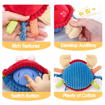 hahaland Baby 6+ Months Tummy Time Musical Bouncing Crab Crawling Toy