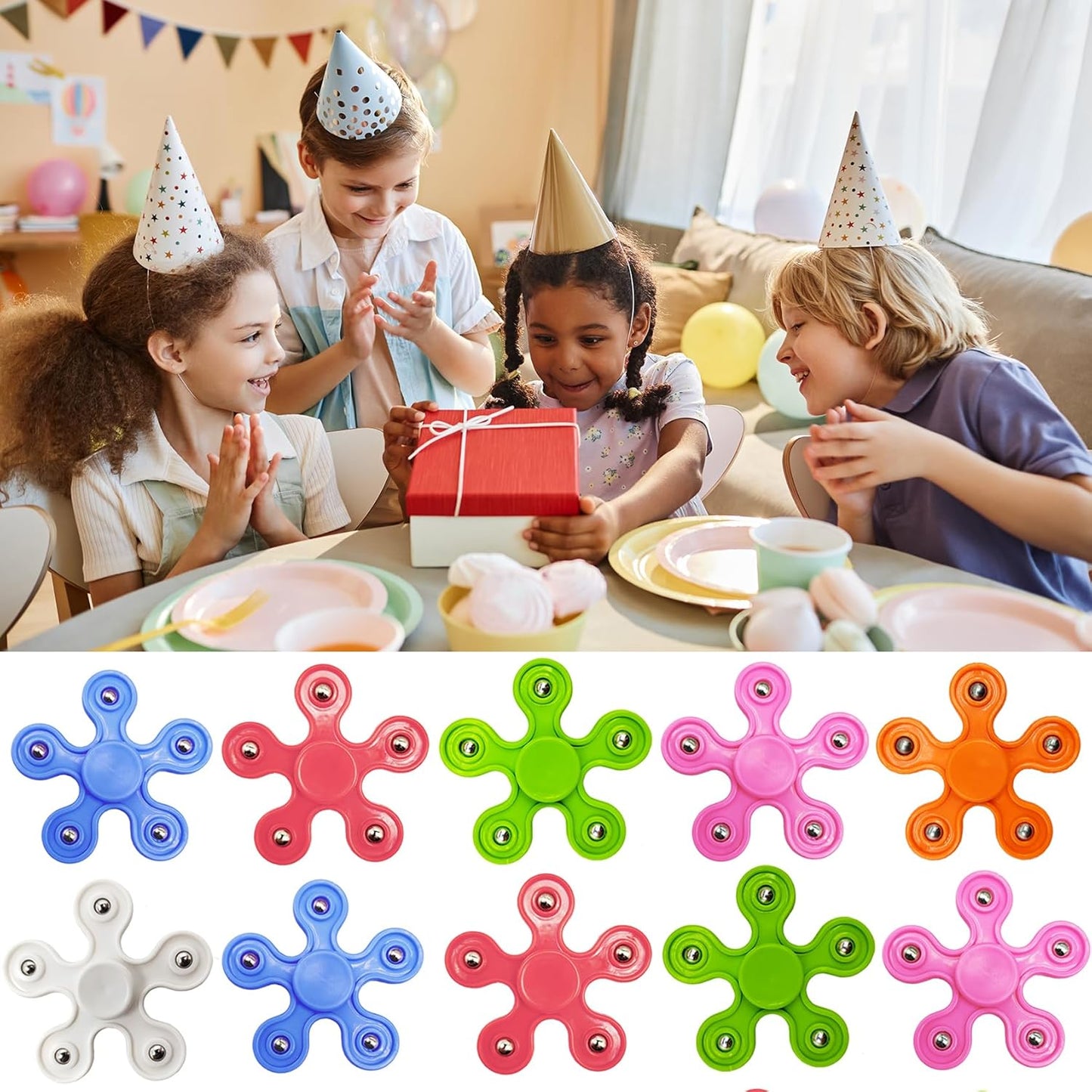 24 Pack Fidget Spinner Toys for Kids，Stress Relief Sensory Toys,Birthday Party Favors Gifts,Goodie