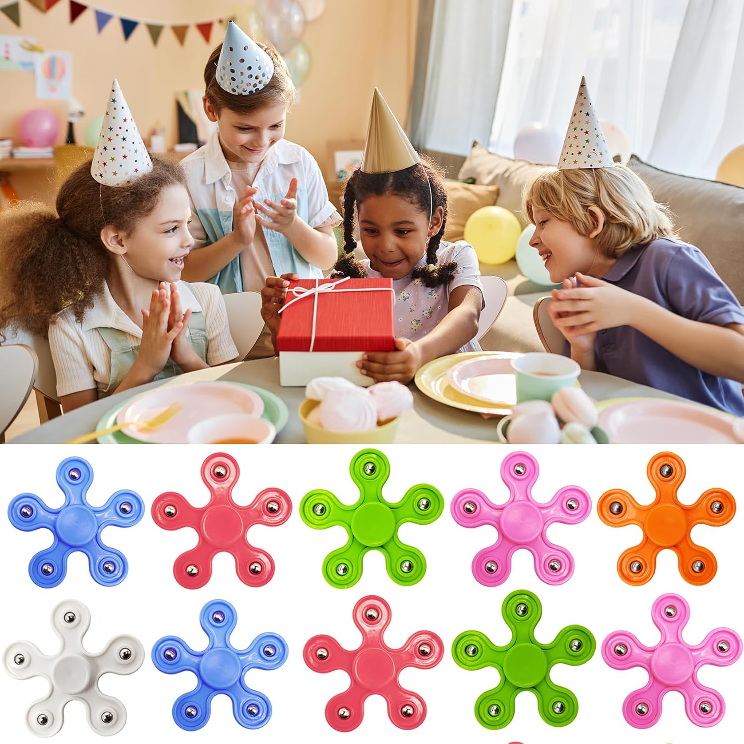 24 Pack Fidget Spinner Toys for Kids，Stress Relief Sensory Toys,Birthday Party Favors Gifts,Goodie