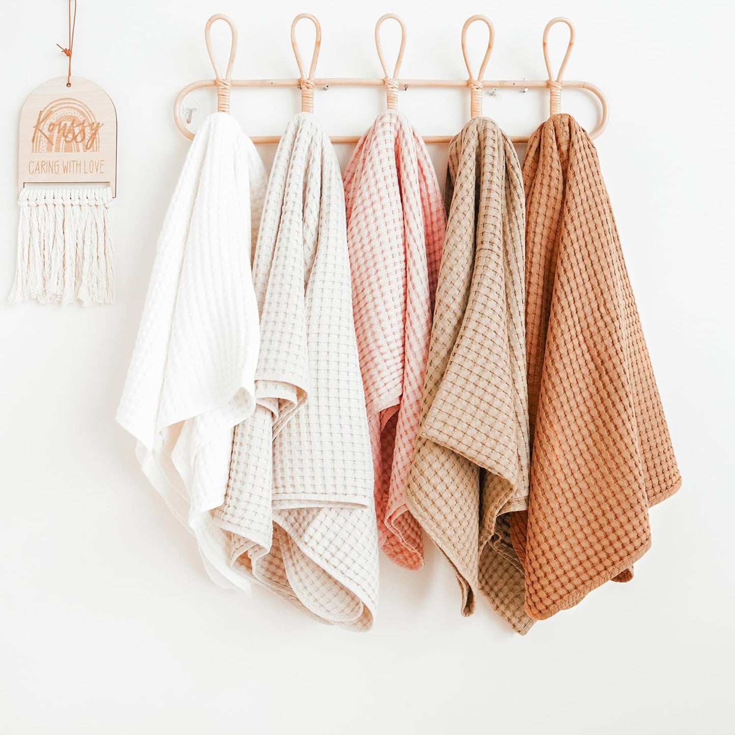 Konssy Waffle Baby Blanket - Soft & Cozy Nursery Swaddle Blanket, Lightweight Toddler Throw for