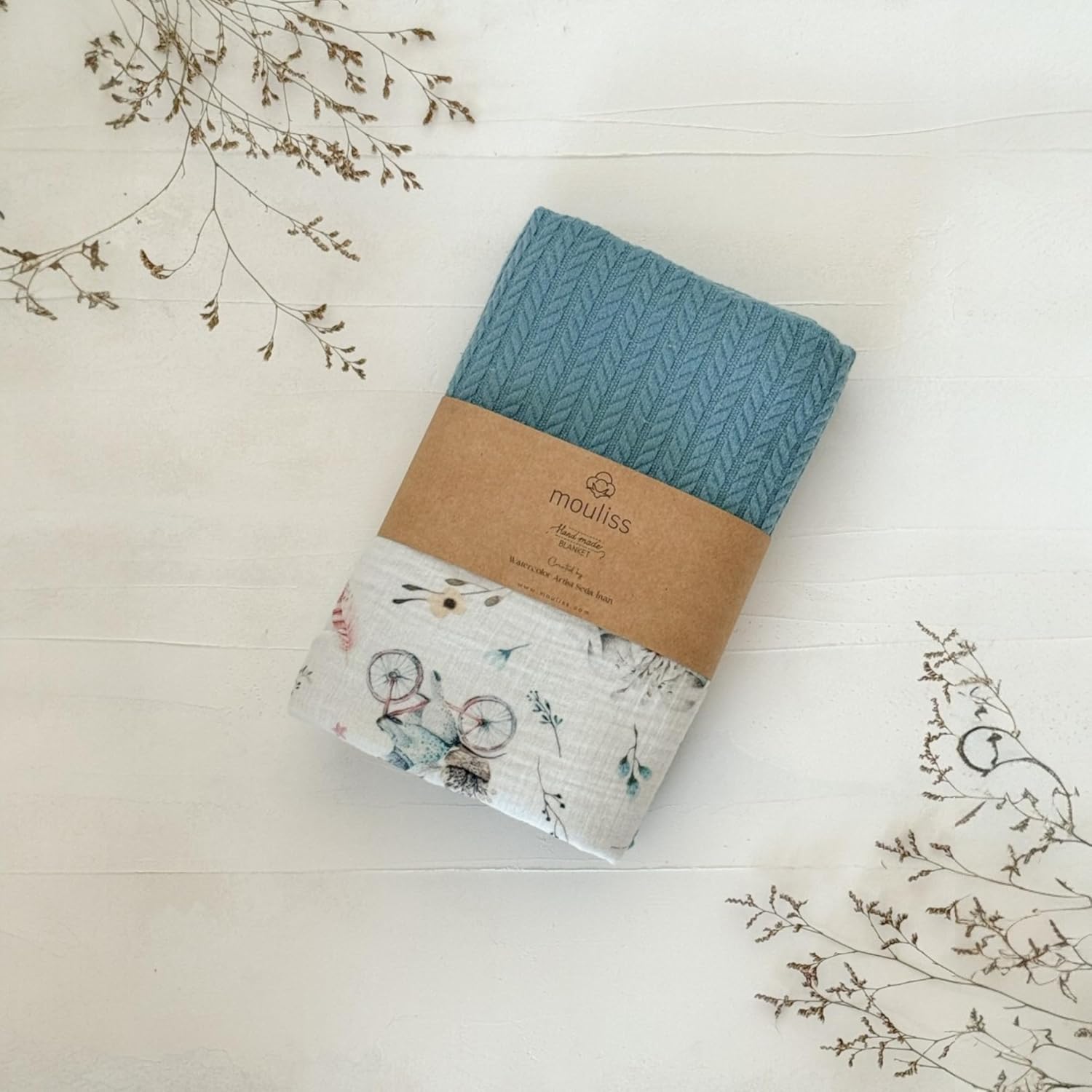 Personalized Baby Blanket with Name – Handmade 100% Organic Cotton Newborn Gift | Custom Knit