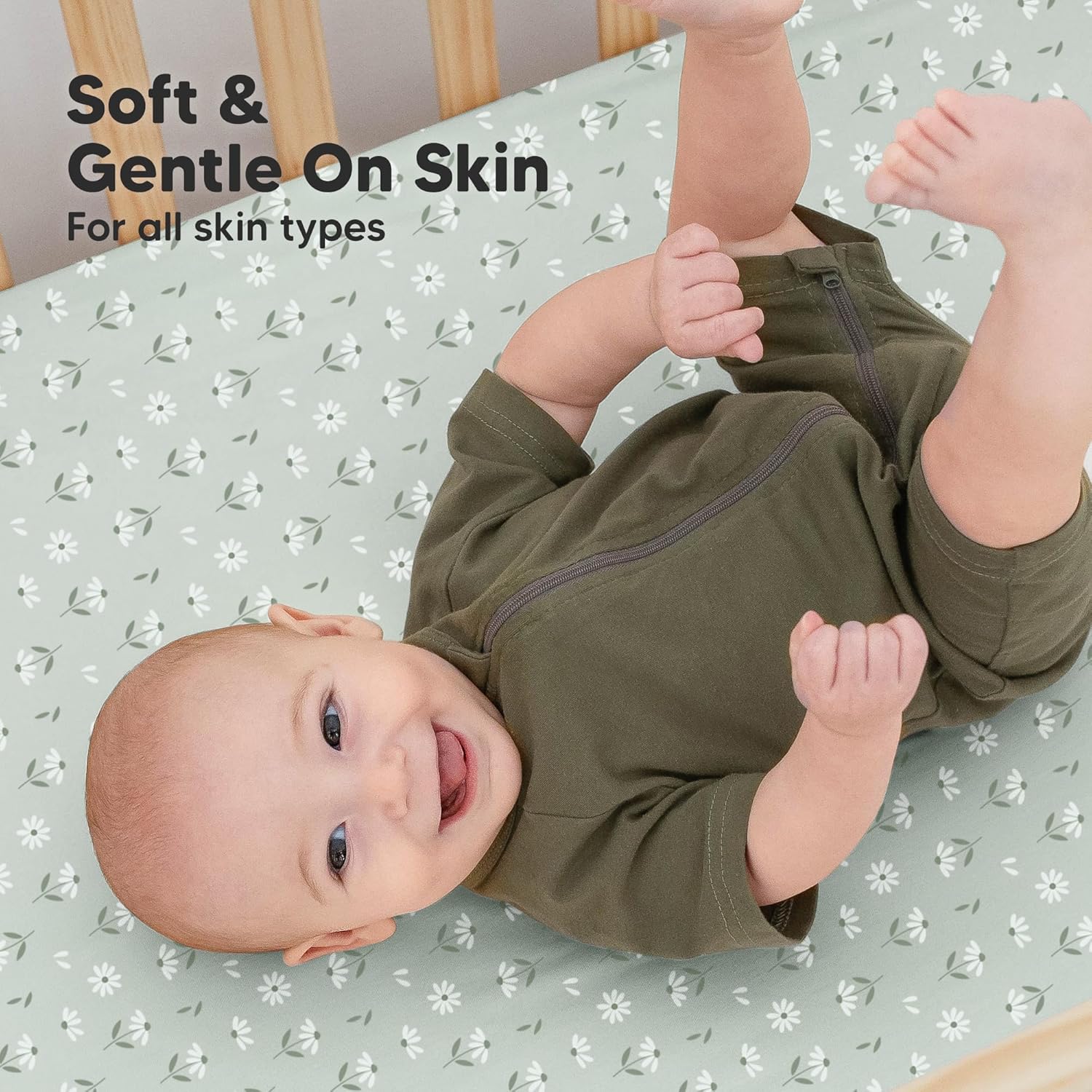 KeaBabies 2-Pack Organic Crib Sheets for Boys, Girls - 52x28 Fitted Crib Mattress Sheet Neutral