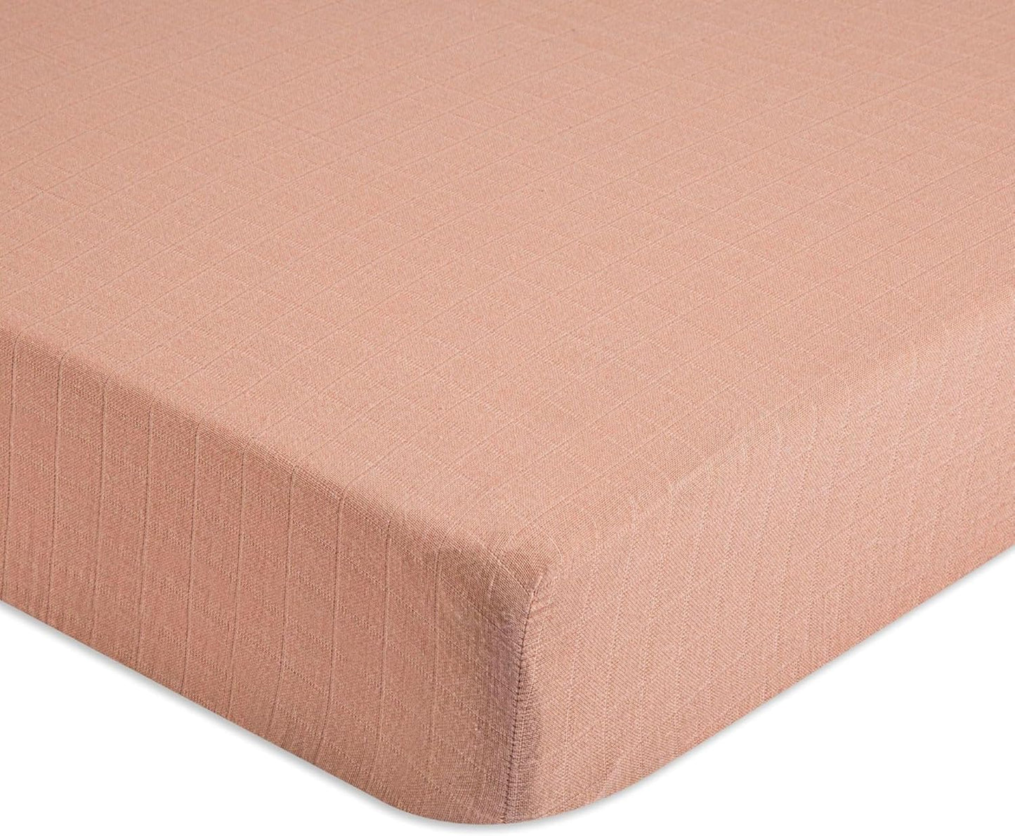 Crane Baby Fitted Sheet, Soft Cotton Fitted Sheet for Cribs and Nurseries, Beige Copper, 28”w x