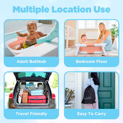 BEBELEH™ Collapsible Baby Bathtub – Bathtub + Baby tub Sling + Newborn Sling – Baby Bathtub Newborn