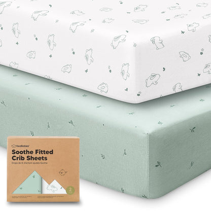 KeaBabies 2-Pack Organic Crib Sheets for Boys, Girls - 52x28 Fitted Crib Mattress Sheet Neutral