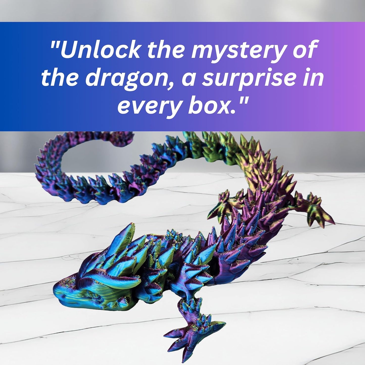 Large 20" Color-Morphing Dragon (New Version) Made in USA - Articulated Pets Dragon (RAINBOW NO EGG)