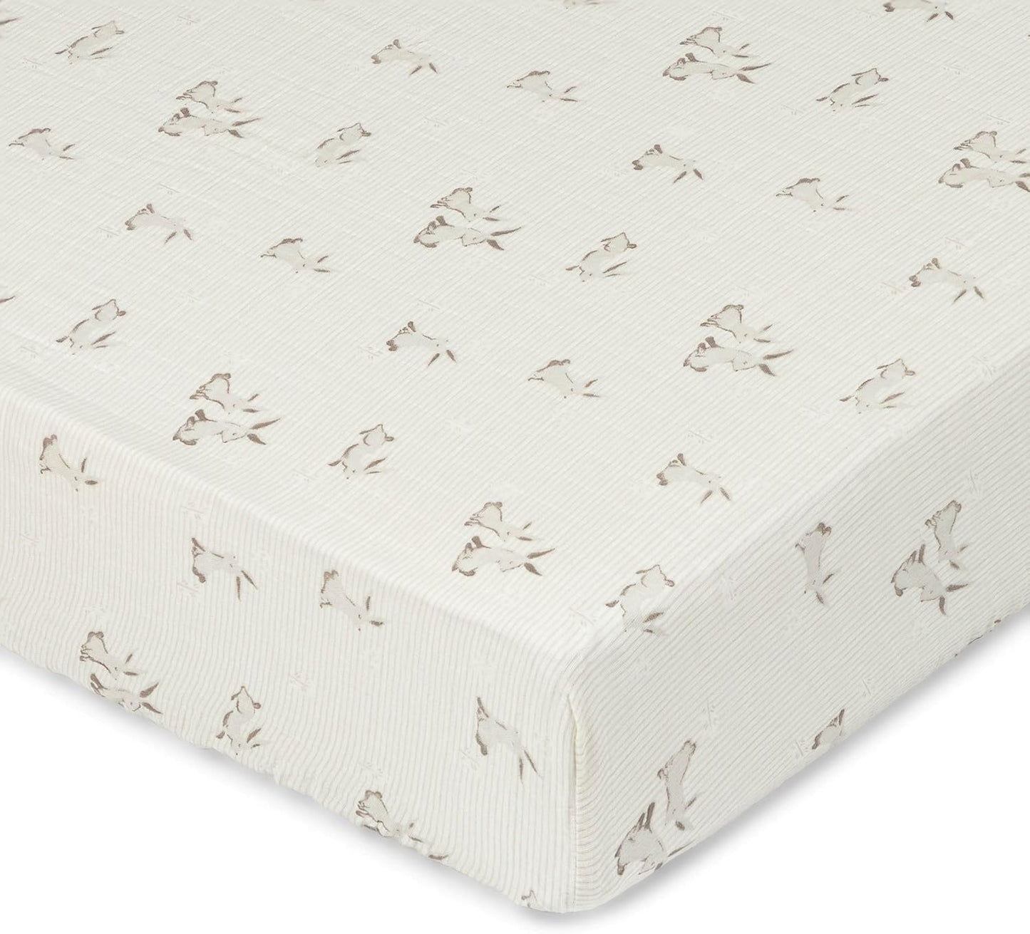 Crane Baby 100% Organic Cotton Gender Neutral Animal Nursery Bedding, Fitted Sheet, Soft Breathable