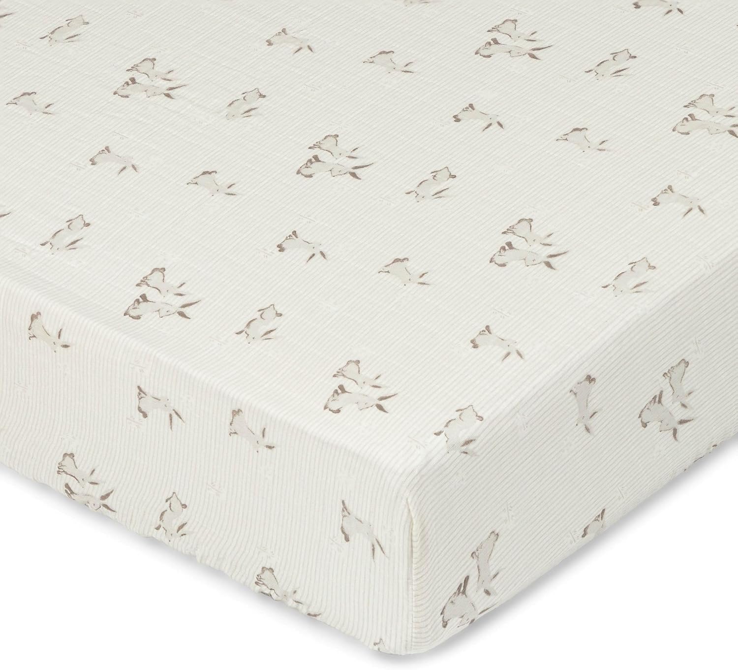 Crane Baby 100% Organic Cotton Gender Neutral Animal Nursery Bedding, Fitted Sheet, Soft Breathable