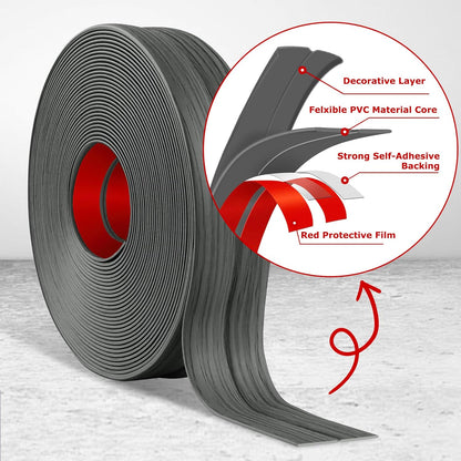 Flexible Wall Corner Protector Moulding Trim Peel and Stick Wall Corner Guards Edge Protector Self Adhesive Molding Trim Strip for Edge Ceiling (Deep Gray Wood Grain, 1.6 in x 20 Ft)