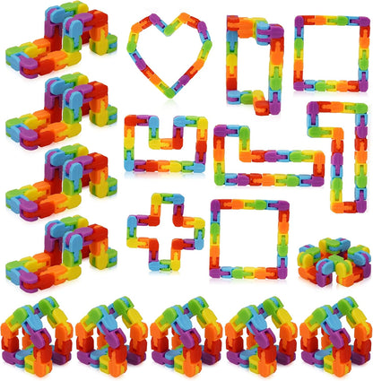 Ganowo 30 Pack Fidget Toy Wacky Tracks Snap and Click Fidgets Sensory Toys Party Favors ,Classroom Reward,School,Christmas Stocking Stuffers for Adults ,Kids