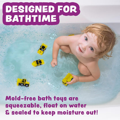 Tub Works® Construction™ Trucks Mold Free Bath Toys, 6 Pack | Sealed, No Hole Bath Toys Design