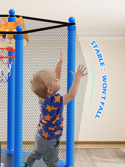 BLUERISE 55IN Indoor/Outdoor Toddler Trampoline for Kids Blue