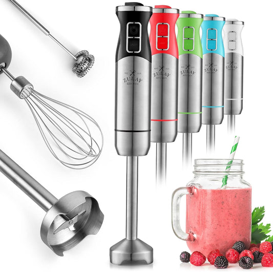 Zulay Immersion Blender Handheld - Durable Stick Blender With Ultra-Sharp Stainless Steel Blades