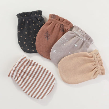 Baby Hat and Mittens Set Newborn Baby Hats Caps for Baby Boys Girls 0-6 Months 100% Cotton