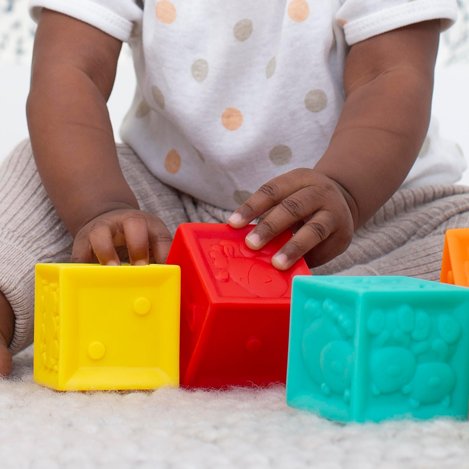 Infantino Squeeze and Stack Block Set, Soft Blocks, 6+ Months