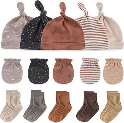 Baby Hats Mittens and Socks Set Cotton Newborn Hat Beanie Soft Infant Girls Boys Caps Gloves 0-6 month