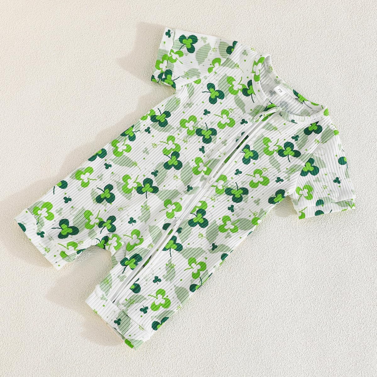 Bafeicao Unisex Baby Boy Girl 2 Pack Rompers Short Sleeve 2 Way Zipper One Piece Jumpsuits Clothes Sets