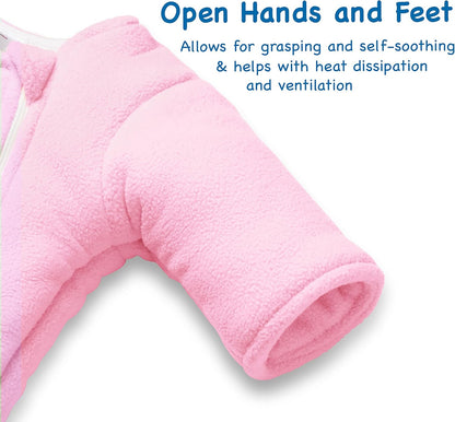 Magic Sleepsuit Baby Merlin's Microfleece Baby Swaddle Transition Product - Soft and Cozy Design, Double Zipper for Easy Diaper Changes, Promotes Safe Sleep, 3-6 Months - Pink - Large 18-21lbs